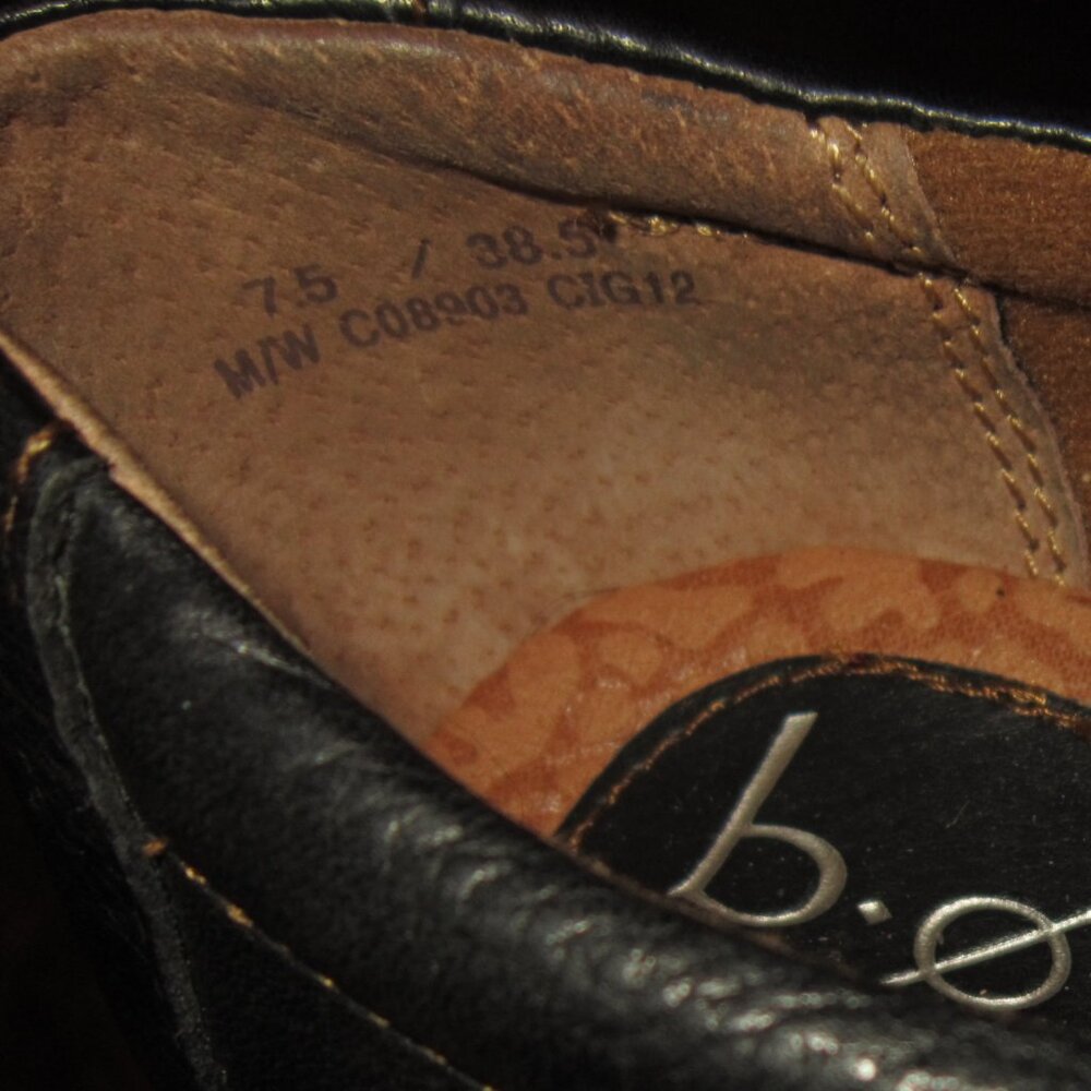 BOC Born Concept 7.5 Oxford Platform Wedge High Heel Slip On Comfort Blk Leather - Picture 6 of 6